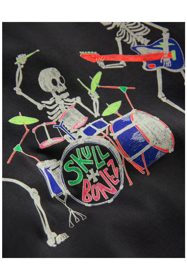Kids' Glow-in-the-Dark Graphic T-Shirt, Alternate, color, SHADOW GREY, SKELETON BAND