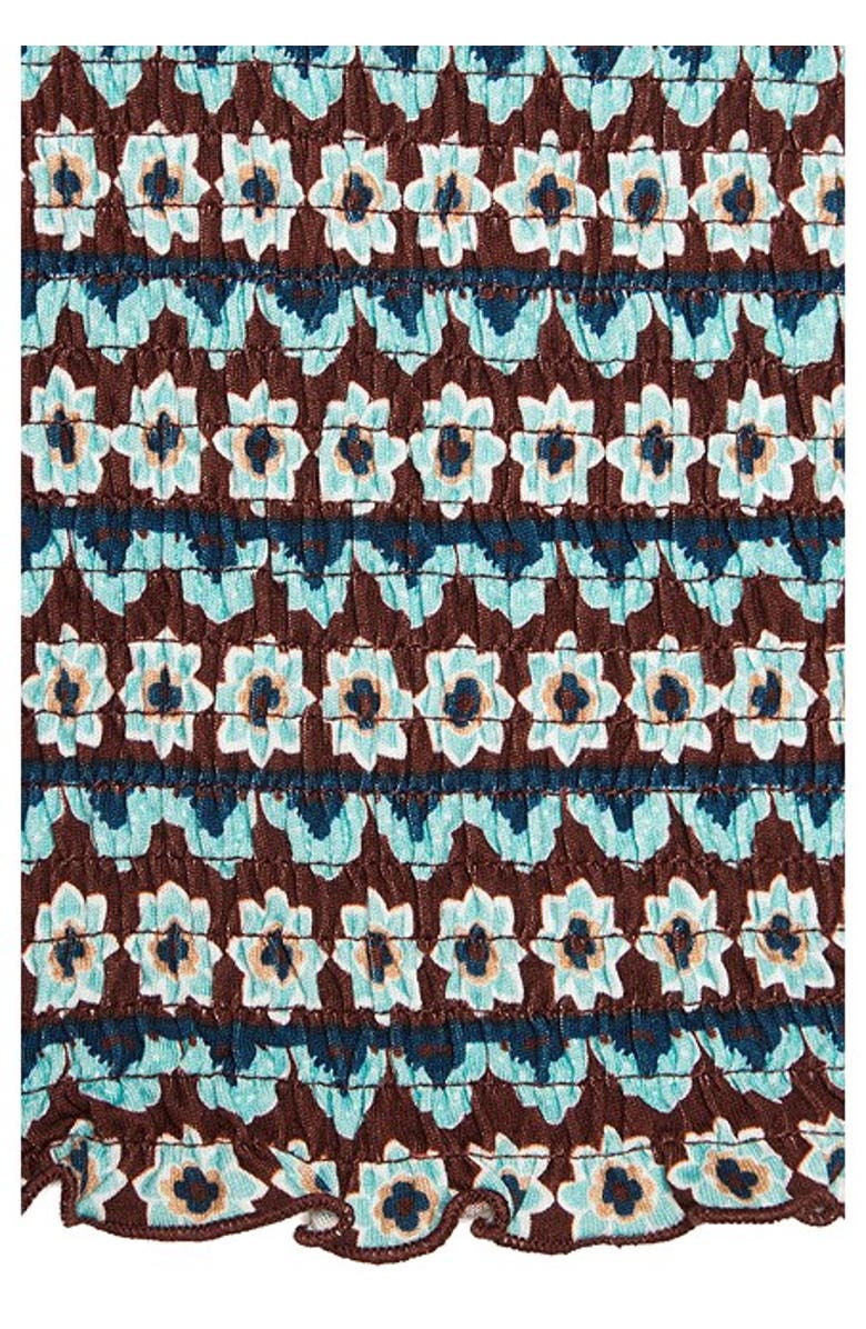 LASCANA Women's Smocked Strapless Top, Alternate, color, Blue Multi