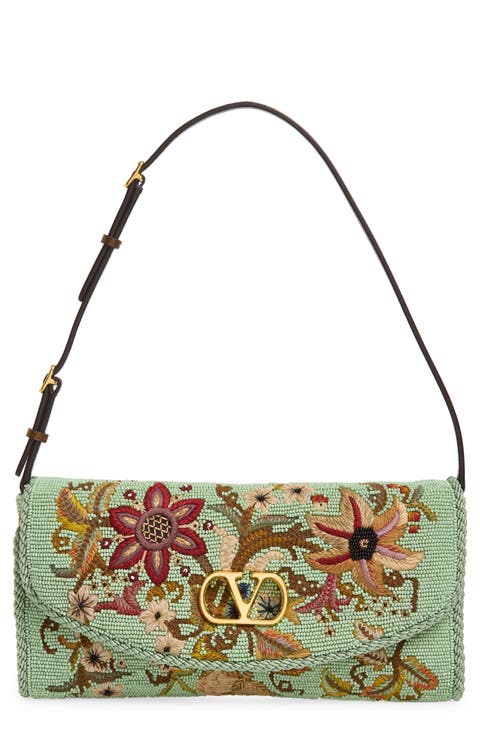 Vain Soft Embroidered Top Handle Bag
