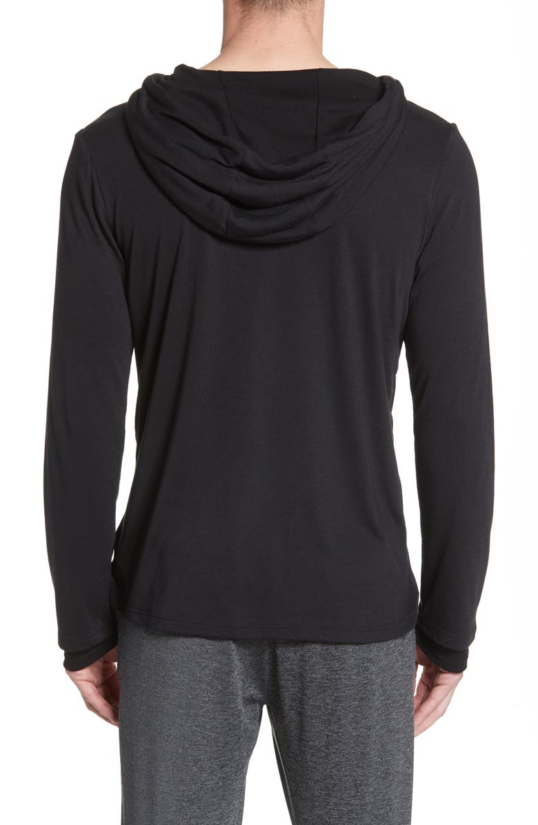 Alo Layered Long Sleeve Hooded T-Shirt, Alternate, color, 