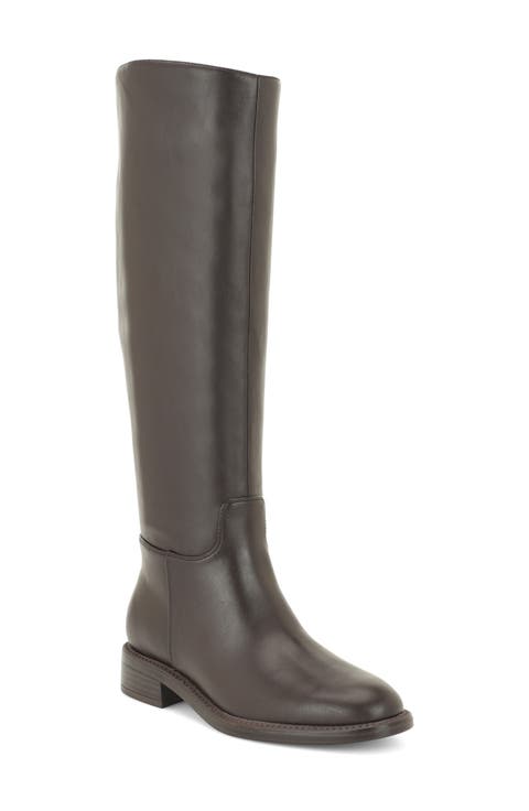 Minesa Wide Calf Faux Leather Knee High Boot