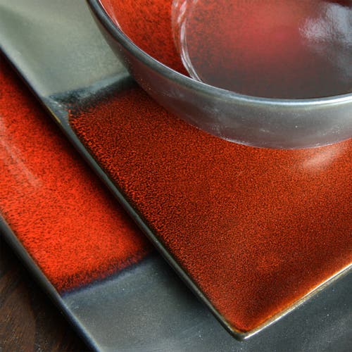 Gibson Elite Decadence 12-piece Square Dinnerware Set In Brown