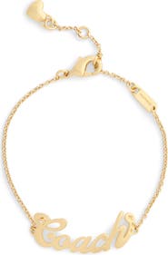 COACH Logo Nameplate Chain Link Bracelet
