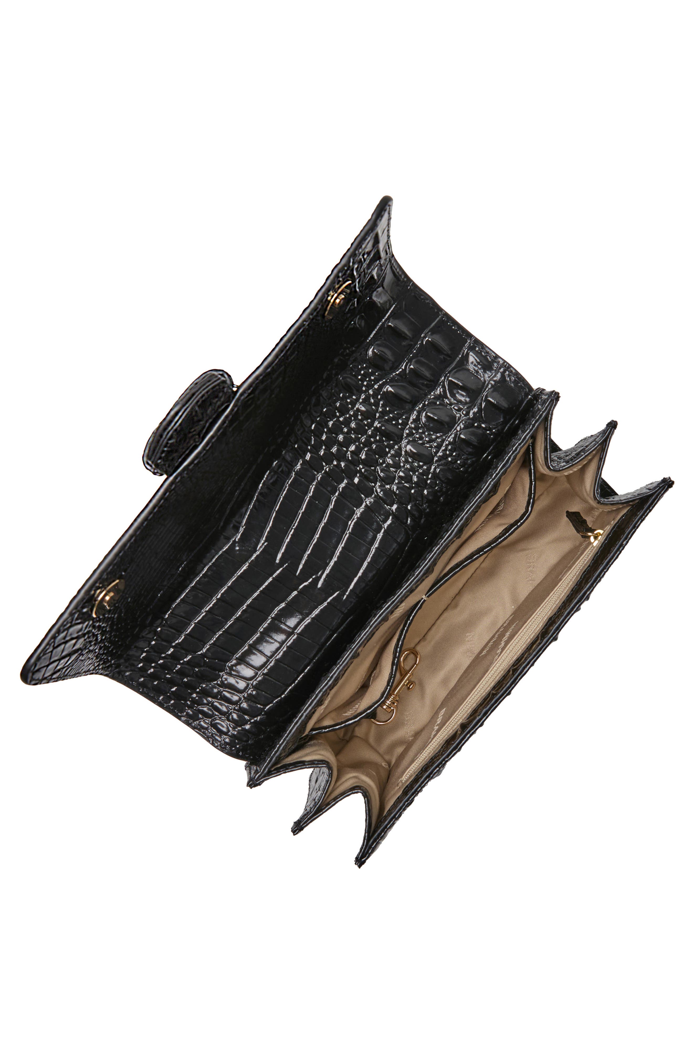 Brahmin Small Hallie Croc Embossed Leather Top Handle Bag, Alternate, color, 