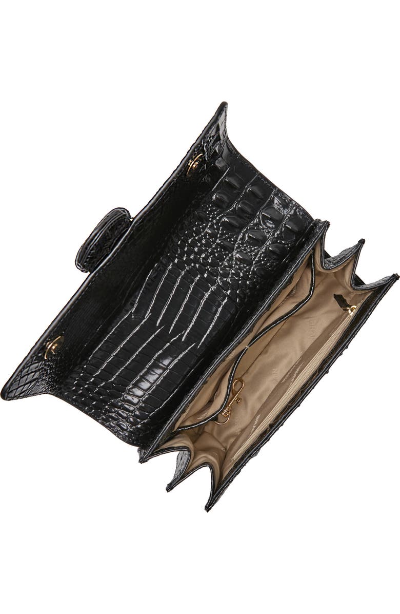 Brahmin Small Hallie Croc Embossed Leather Top Handle Bag, Alternate, color,
