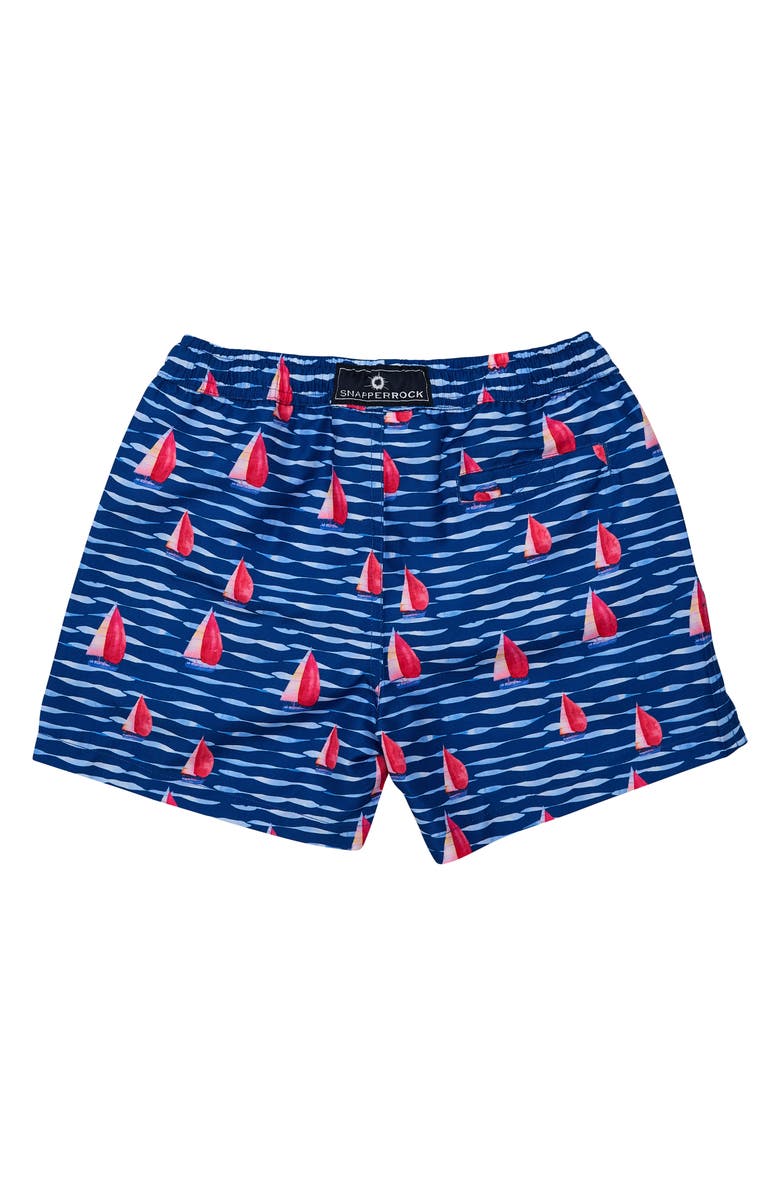 Snapper Rock Kids' Sailboat Rock Swim Trunks, Alternate, color, Navy