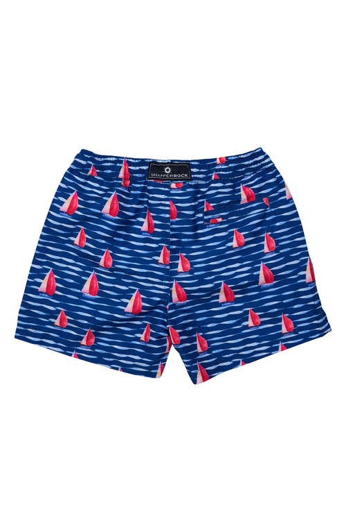 Snapper Rock Kids' Sailboat Rock Swim Trunks In Navy