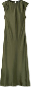 MANGO Sleeveless Satin Maxi Dress