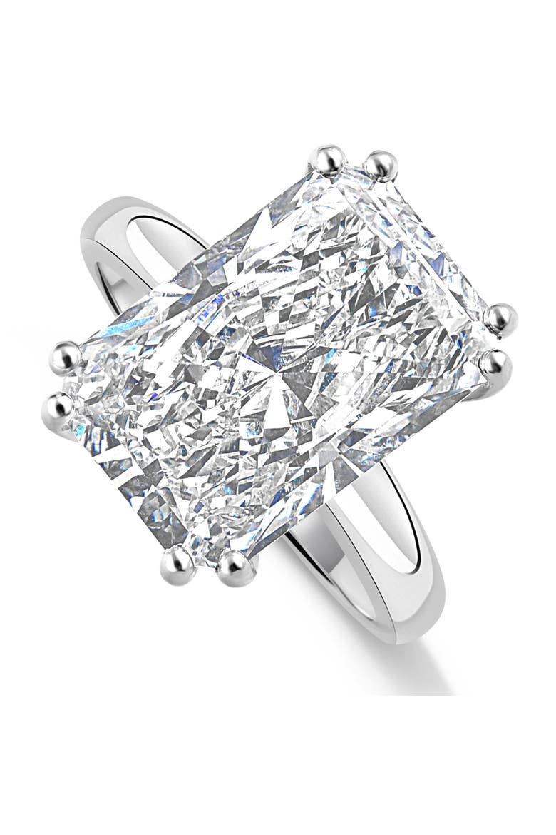Certified 4.00Ct Radiant Cut Diamond Engagement Ring Gold Lab Grown, Alternate, color, 14k White Gold