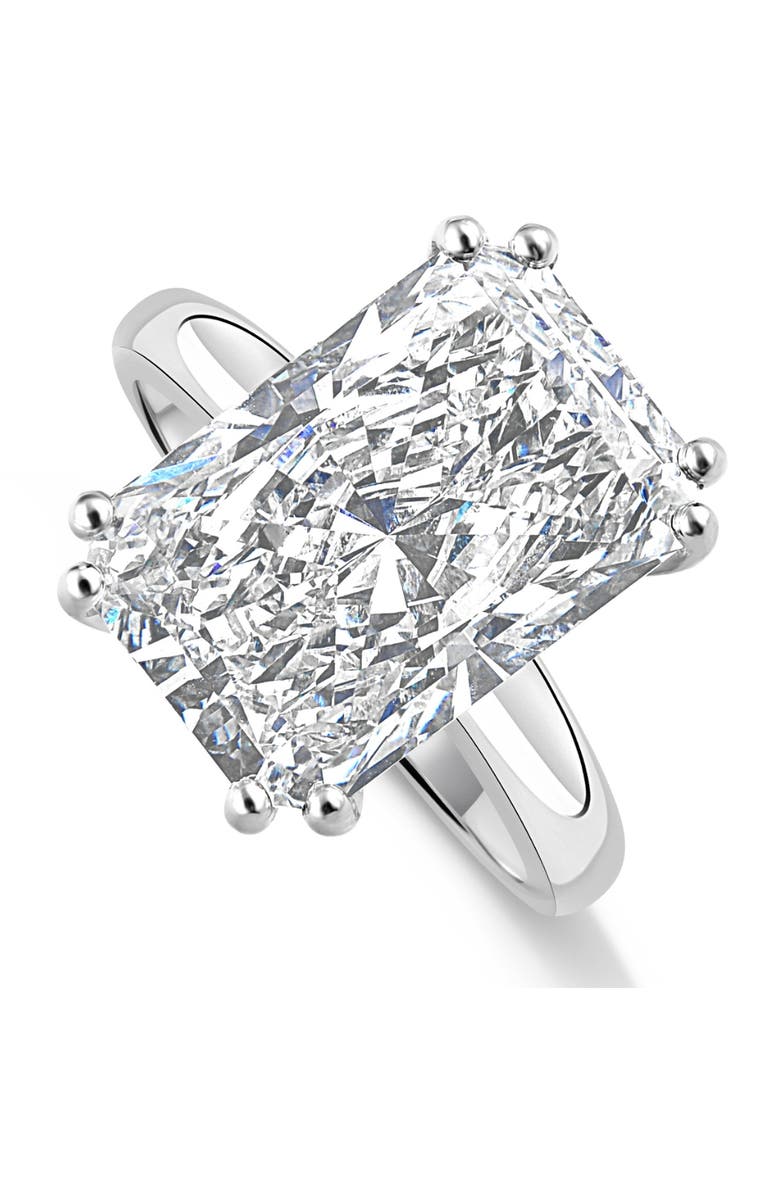 Bliss Diamond Certified 4.00Ct Radiant Cut Diamond Engagement Ring Gold Lab Grown, Alternate, color, 14K White Gold