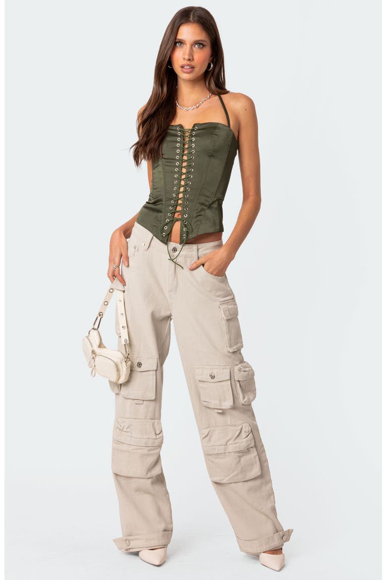 Oversize Boyfriend Cargo Jeans, Alternate, color, STONE