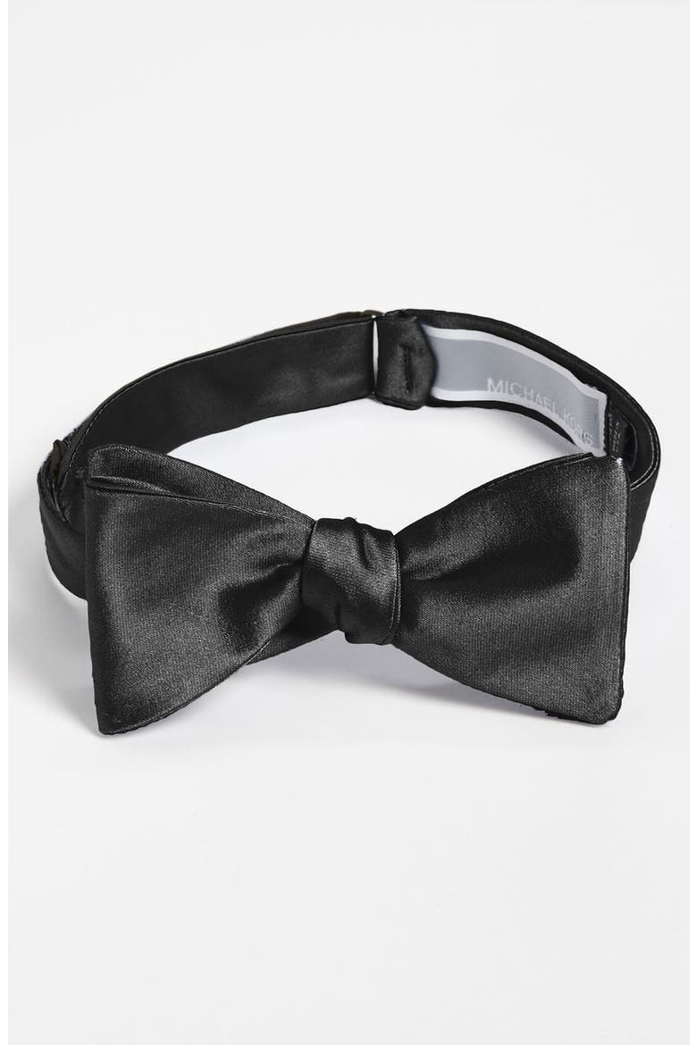 Satin Bow Tie, Main, color, BLACK