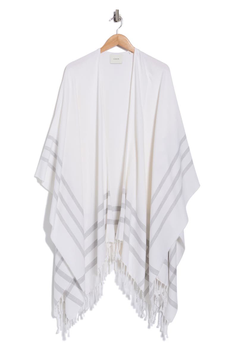 Cotton & Cashmere Cape, Alternate, color, WHITE