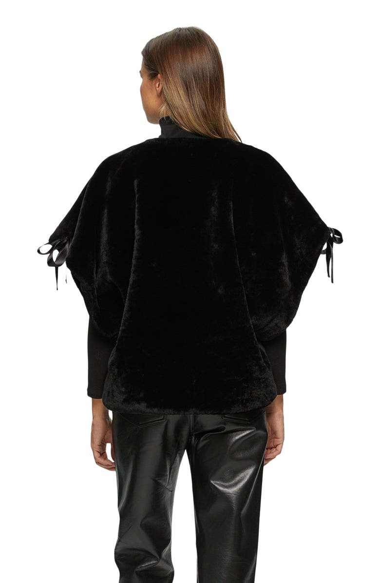 GORSKI Short Sleeve Genuine Shearling Jacket, Alternate, color, Black