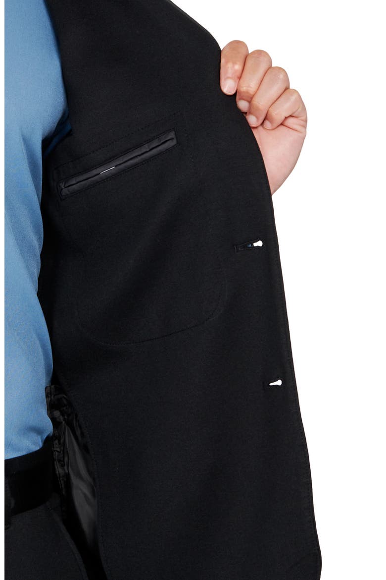Slim Fit Performance Knit Sport Coat, Alternate, color, JET BLACK