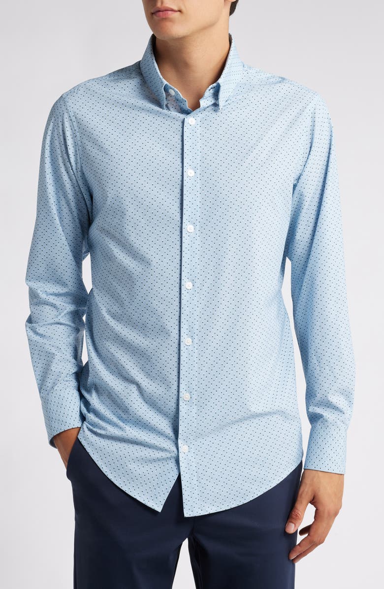 Mizzen+Main Leeward Trim Fit Print Performance Button-Up Shirt, Main, color,