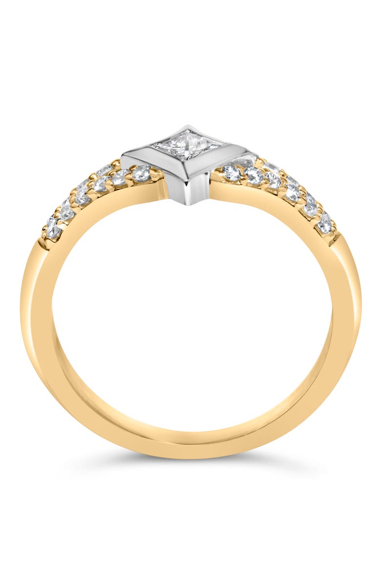 Haus of Brilliance 10K Two Tone Color 1/2 Cttw Diamond Kite and Split Shank Ring, Alternate, color, Yellow