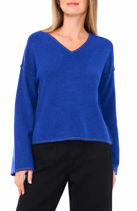 Vince Camuto Contrast Detail V-Neck Sweater