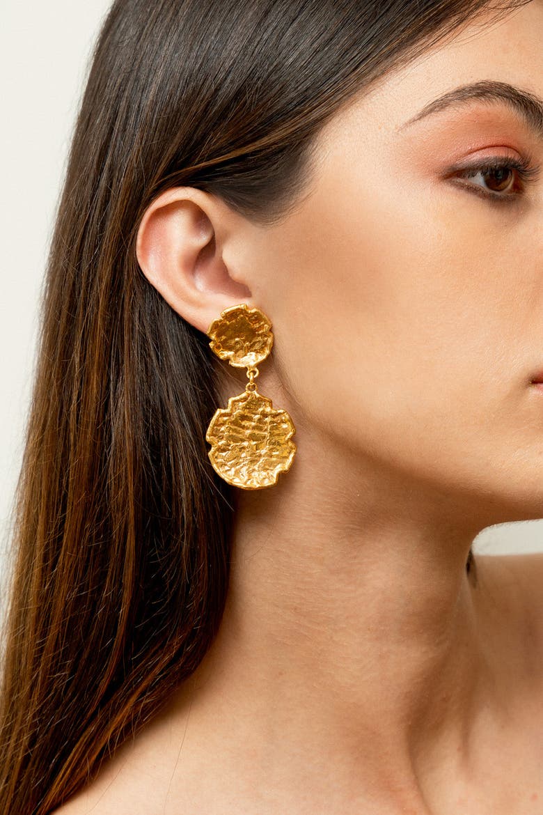 Swan Earrings, Alternate, color, GOLD