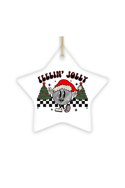 Feelin Jolly Retro Disco Ball Star Ornament