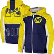 Mitchell & Ness Men's Mitchell & Ness Navy Michigan Wolverines Big Shot Premium Full-Zip Windbreaker