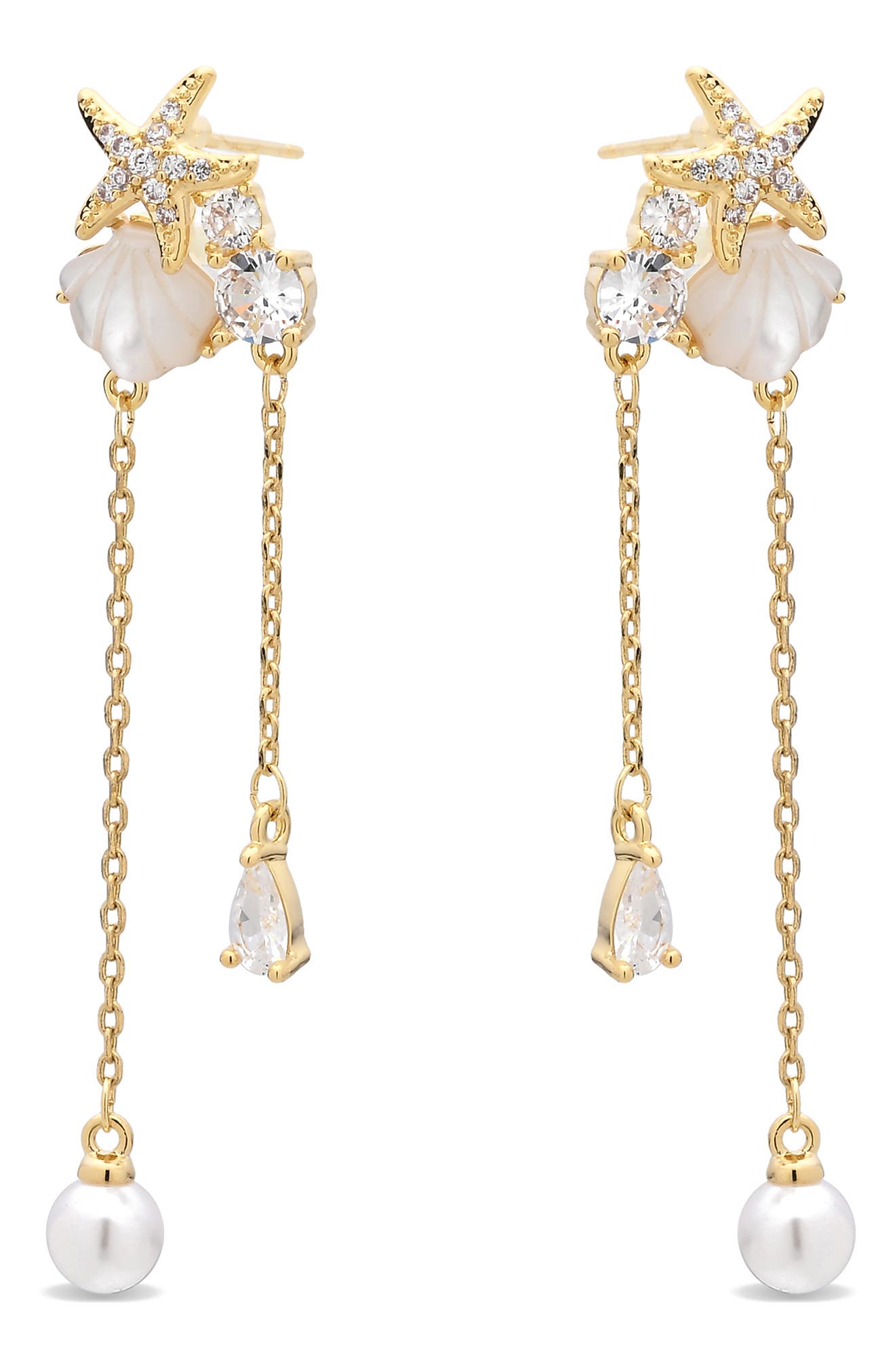 EYE CANDY LOS ANGELES Malani Shell Dangle Drop Earrings