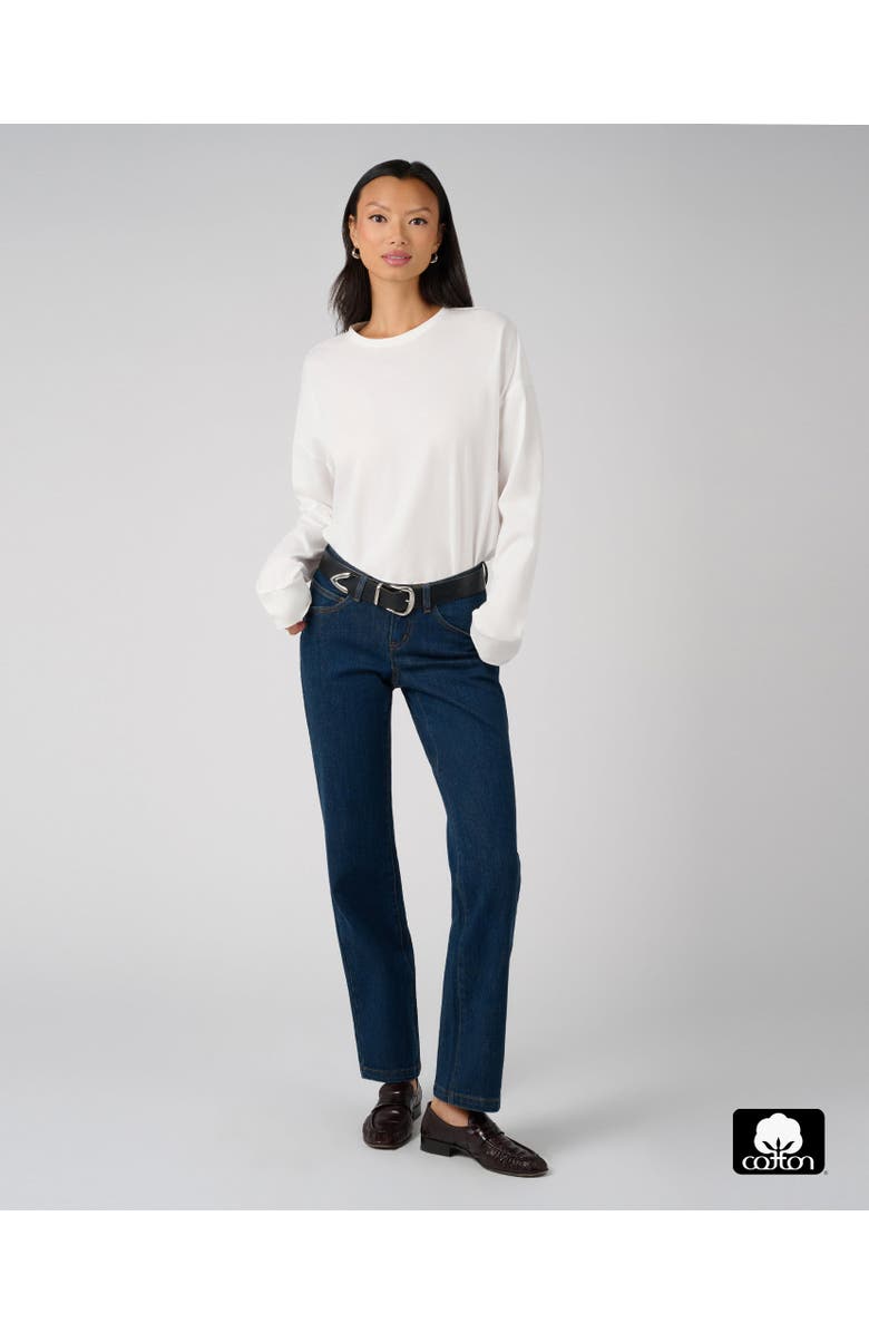 WeWoreWhat Boxy Long Sleeve Tee, Alternate, color, Classic White