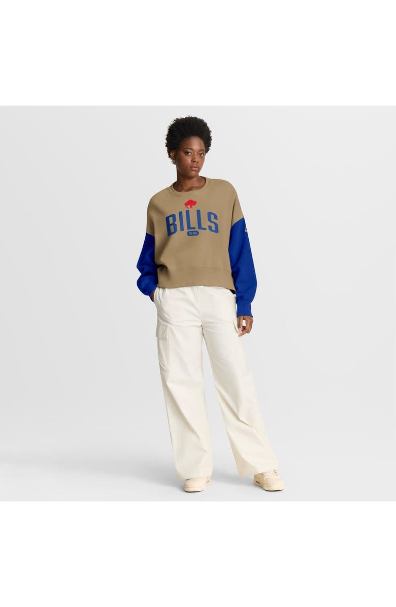 Nike Women's Nike Tan Buffalo Bills Oversized Rewind Pullover Sweatshirt, Alternate, color, Tan