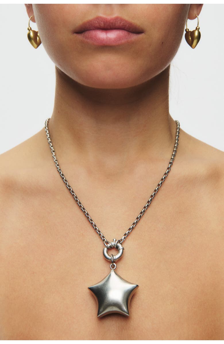 67jewelry Puffed Star Necklace, Alternate, color, Silver