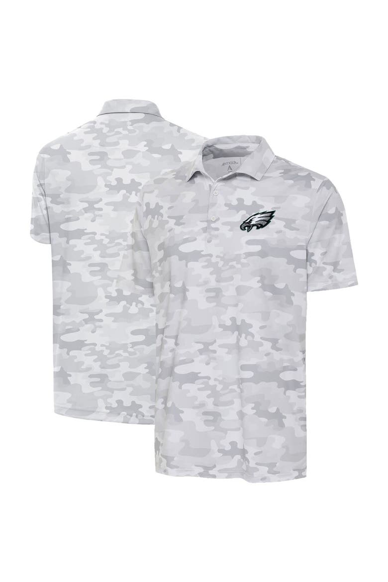 Men's Antigua White Philadelphia Eagles Collide Polo, Main, color, White