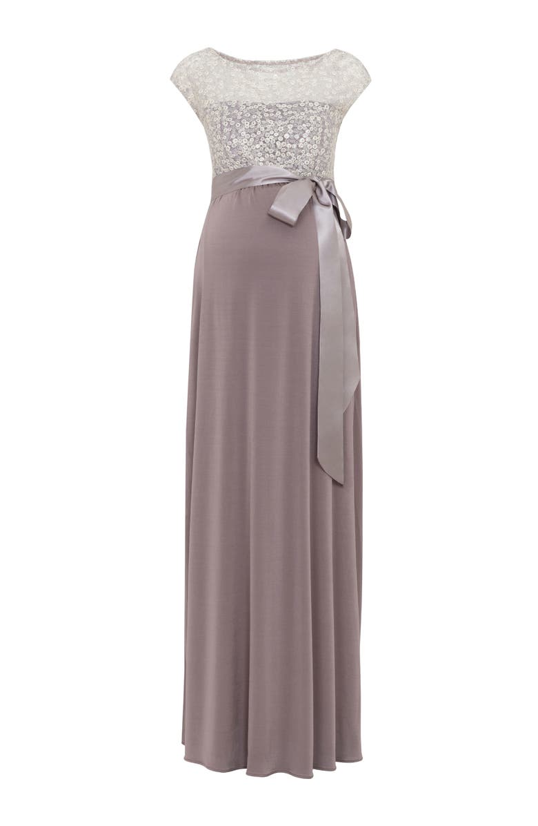 Tiffany Rose Maternity Mia Maternity Gown, Alternate, color, Dusky Truffle
