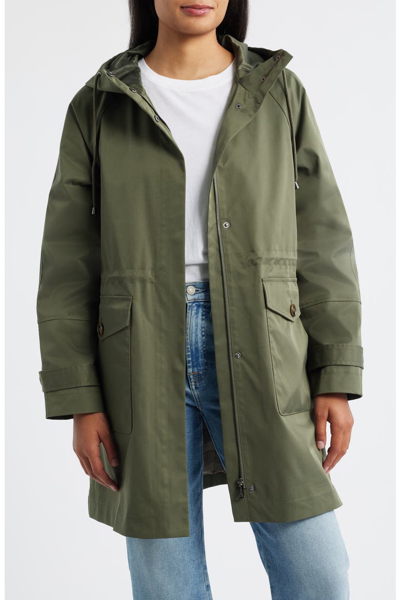 Hooded Raincoat, Alternate, color, OLIVE