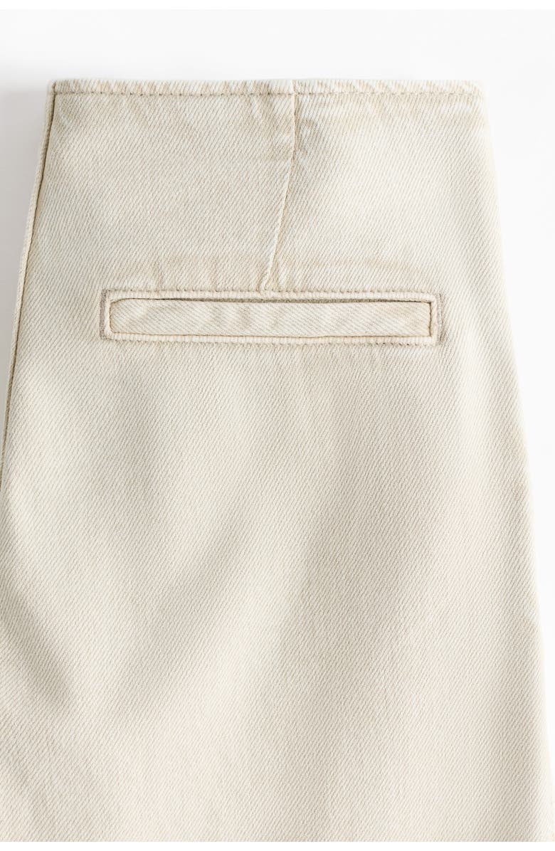 H&M Wide Twill Trousers, Alternate, color, Light Beige