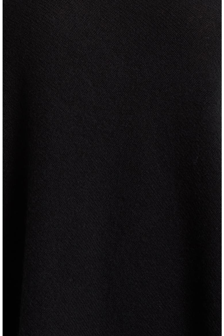 Wool & Cashmere Asymmetrical Poncho, Alternate, color, BLACK