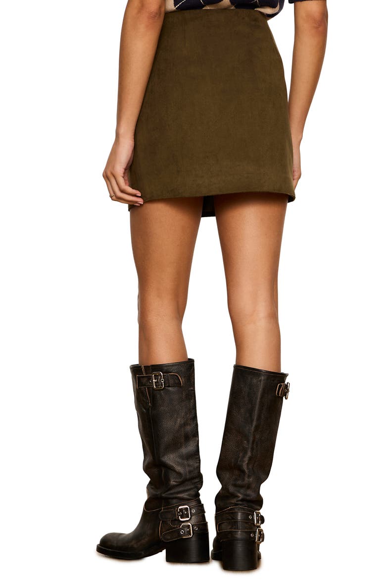 All In Faux Suede Miniskirt, Alternate, color, LIGHT GREEN