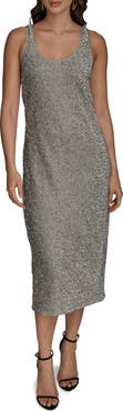 Donna Karan New York Beaded Sleeveless Midi Dress