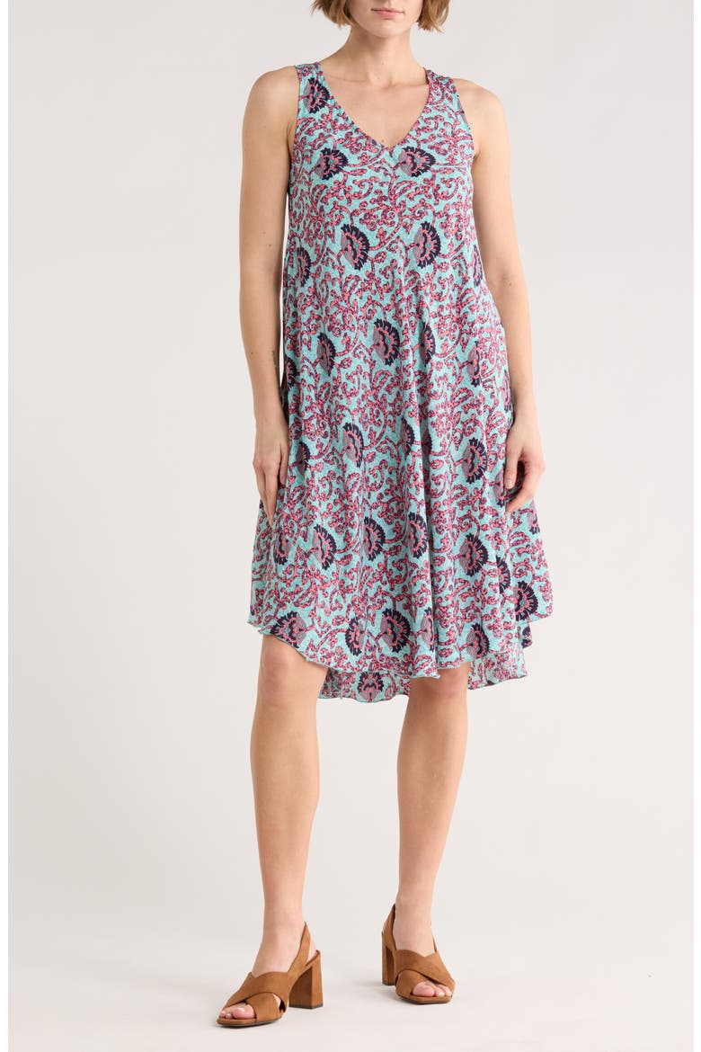 Melissa Sleeveless Trapeze Dress, Main, color, BLUE