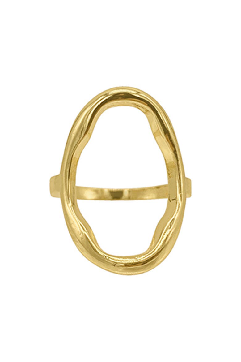 Open Hammered Oval Ring, Alternate, color, YELLOW