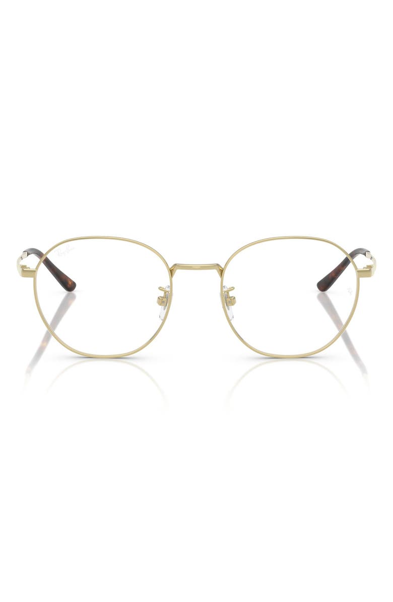Ray-Ban 52mm Square Optical Glasses, Main, color, Pale Gold