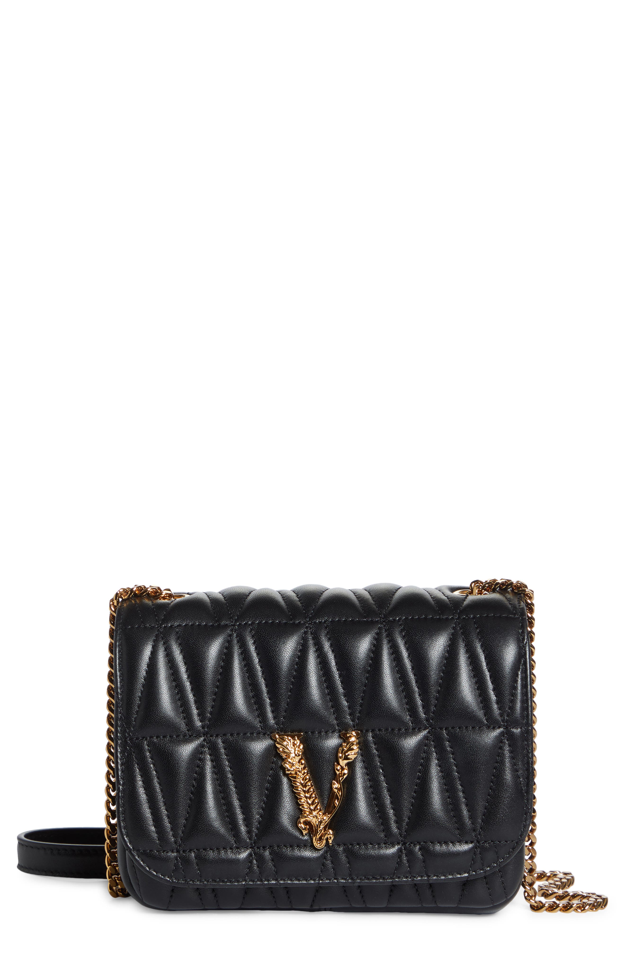 Versace Virtus Quilted Evening Bag, Main, color, 