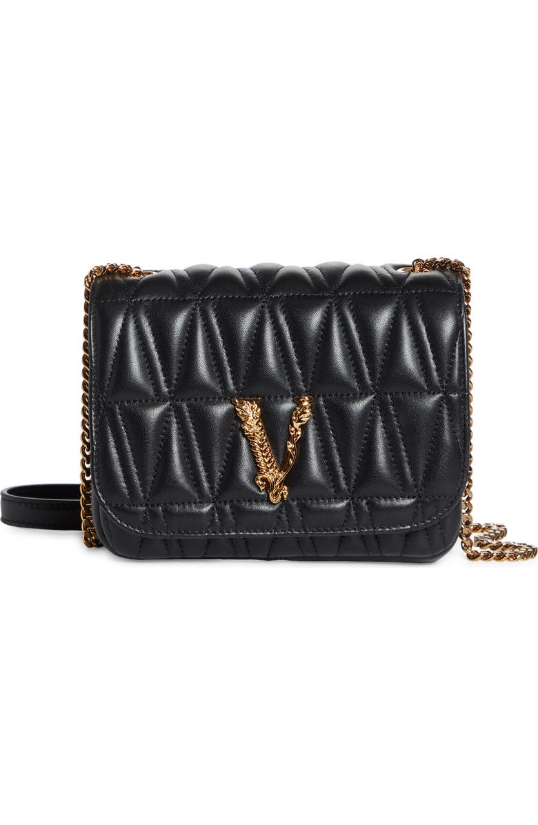 Versace Virtus Quilted Evening Bag, Main, color,