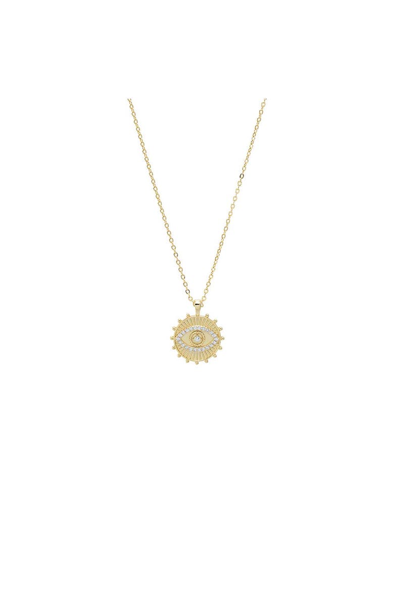 CZ Sun Evil Eye Necklace, Main, color, Gold