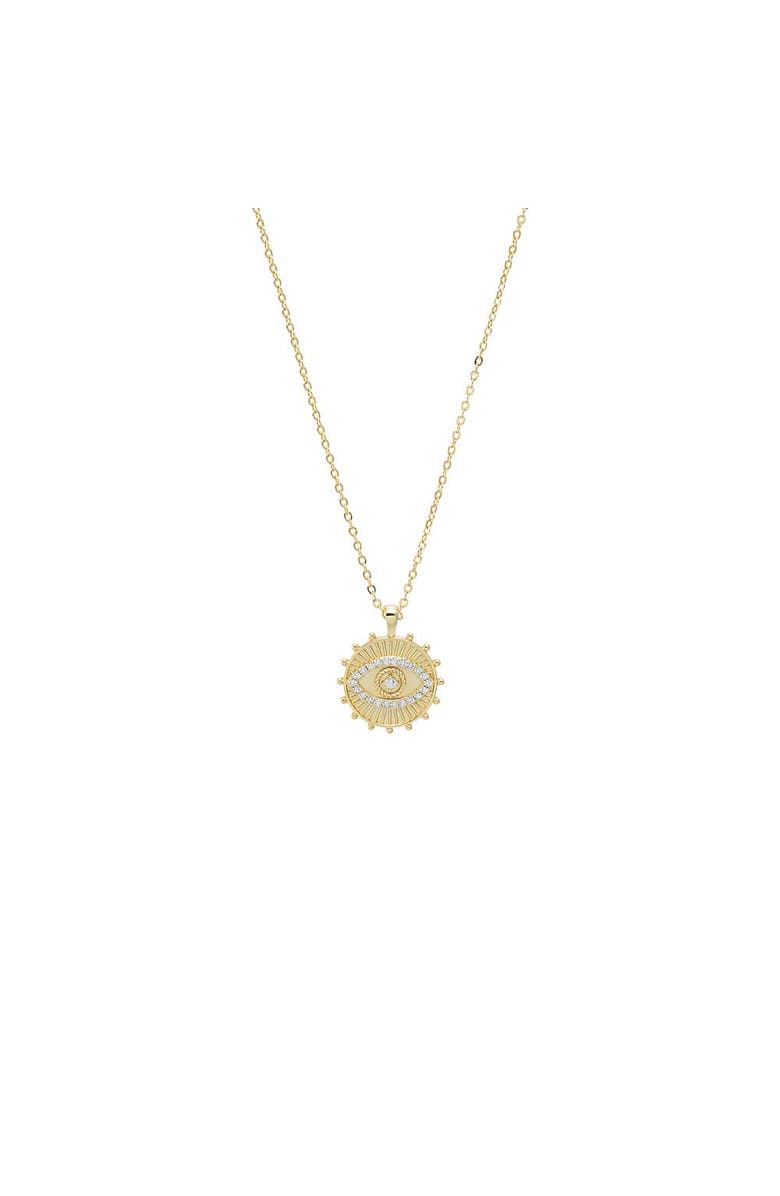 BY ADINA EDEN CZ Sun Evil Eye Necklace, Main, color, Gold