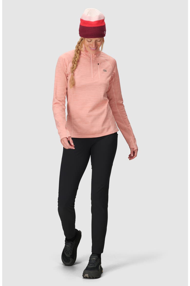 Vigor Grid Fleece Quarter Zip, Alternate, color, LOTUS HEATHER