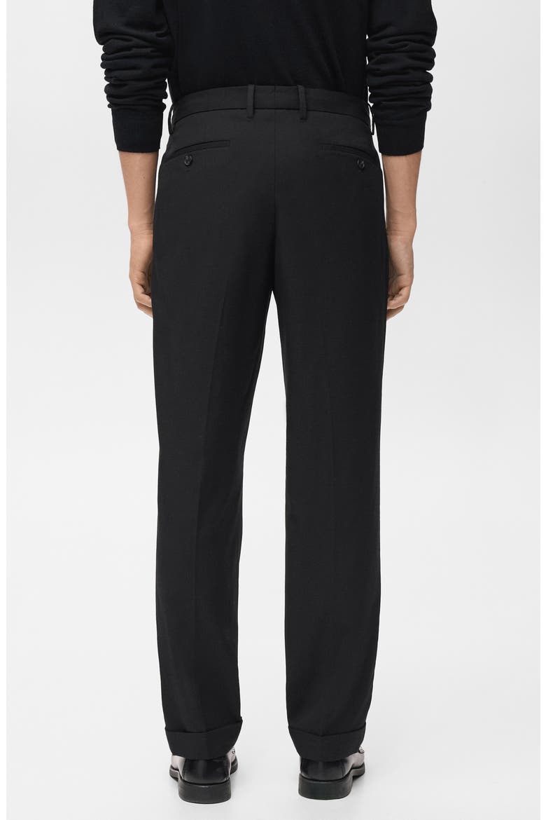 Regular Fit Pleated Pants, Alternate, color, BLACK