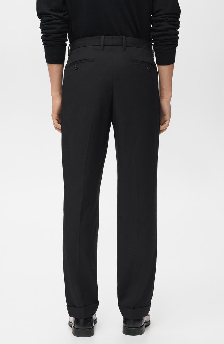 MANGO Regular Fit Pleated Pants, Alternate, color, Black