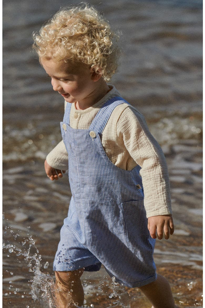 Tucker Shortie Overalls, Alternate, color, BLUE STRIPE