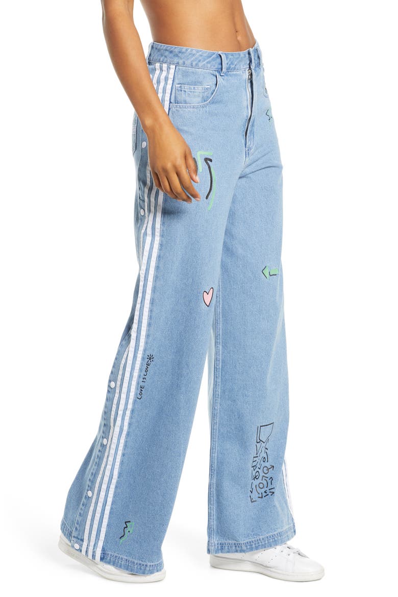 Denim Track Pants, Alternate, color, CLEAR SKY