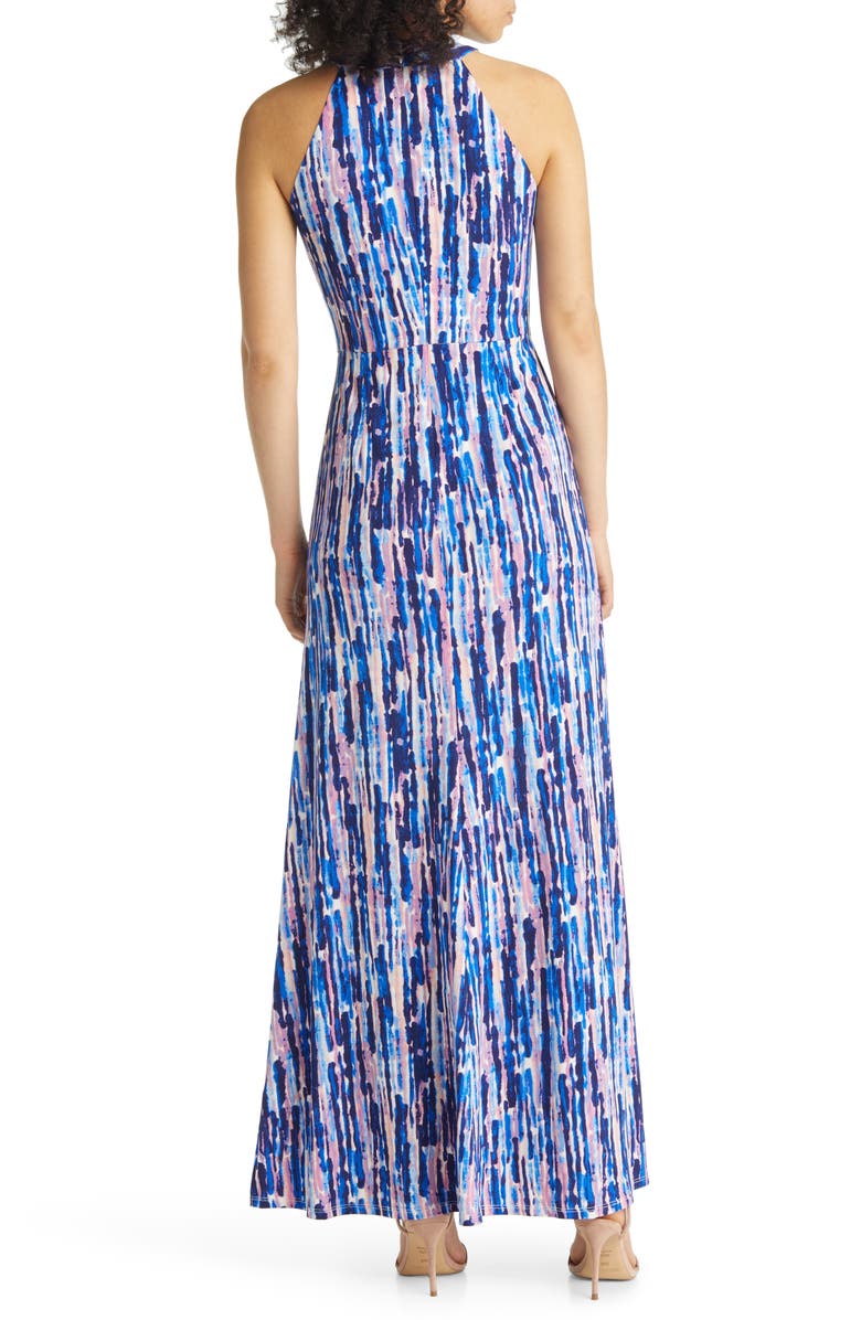 Eliza J Halter Neck Twist Front Maxi Dress, Alternate, color,