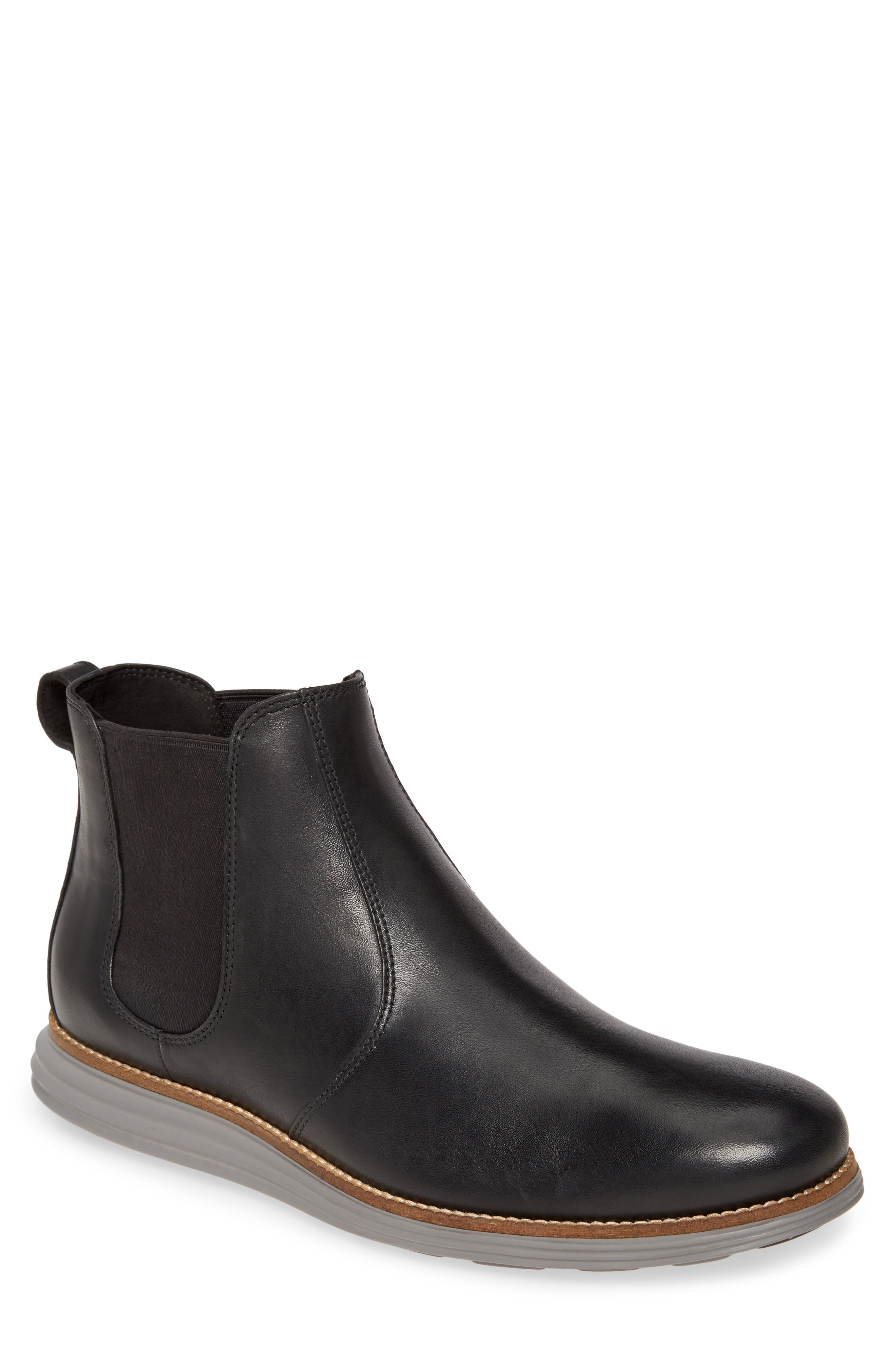 Original Grand Waterproof Chelsea Boot, Main, color, BLACK/ IRONSTONE LEATHER